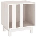 VidaXL Hundeh&uuml;tte Massivholz Kiefer Hundeh&ouml;hle Hundebett wei&szlig; 50 cm, 40 cm, 52 cm