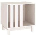 VidaXL Hundeh&uuml;tte Massivholz Kiefer Hundeh&ouml;hle Hundebett wei&szlig; 60 cm, 45 cm, 57 cm