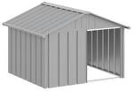 VidaXL Hundeh&uuml;tte Verzinkter Stahl Hundezwinger Hundek&auml;fig grau 1,165 m, 1,03 m,