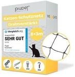 PIUPET Katzennetz drahtverst&auml;rkt schwarz 3 m, 8 m