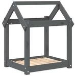 VidaXL Hundebett S (61x50x70 cm) aus Kiefernholz grau