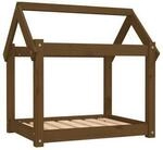VidaXL Hundebett M (71x55x70 cm) aus Kiefernholz dunkelbraun