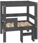 VidaXL erh&ouml;htes Hundebett aus Kiefernholz grau 53,5 cm, 60 cm, 53,5 cm
