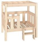 VidaXL erh&ouml;htes Hundebett aus Kiefernholz naturfarben 43 cm, 70 cm, 43 cm