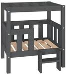 VidaXL erh&ouml;htes Hundebett aus Kiefernholz grau 43 cm, 70 cm, 43 cm