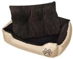 VidaXL Hundebett beige und dunkelbraun 48 cm, 48 cm, 18 cm