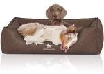 Knuffelwuff Hundebett Henderson aus marmoriertem Kunstleder braun XL
