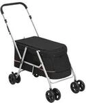 VidaXL Hundewagen 100x49x96 cm (L x B x H) schwarz