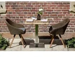 Niehoff Bistro Tisch Edelstahl Teak 68x68 - 140x95 cm