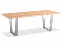 Niehoff Solid Tisch versch. Gestelle 220 - 280x95 cm Braun/Silber Teak