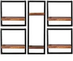 SIT M&ouml;bel PANAMA Wandregal-Set Altmetall/Mangoholz - Antikschwarz