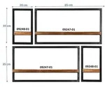SIT M&ouml;bel PANAMA Wandregal-Set, 4-teilig natur mit antikschwarz - Antikschwarz