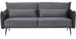 SalesFever 3-Sitzer Sofa Samt Grau mit Schlaffunktion 207x86x88 cm - Schwarz
