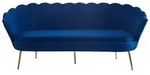 SalesFever Muschelsofa 3-Sitzer aus Samt Dunkelblau