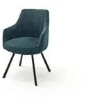 MCA Sassello Polsterstuhl mit Armlehne drehbar Metall/Chenille Optik - Schwarz...