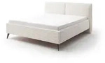Meise M&ouml;bel Matera Polsterbett hellbeige mit schwarzen Metallfu&szlig; - Braun