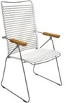 HOUE CLICK Dining Sessel mit verstellbarer R&uuml;ckenlehne/Bambusarmlehne Stahlgestell -