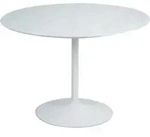 SalesFever Tisch rund foliert in Marmoroptik &Oslash; 110 cm - Wei&szlig;