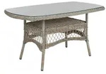 Brafab Kamomill Gartenesstisch Geflecht/Glas Beige 135x80 cm