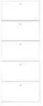 M&auml;usbacher Flap Schuhschrank mit 5 Klappen 60x168x16 cm - Wei&szlig; matt lack