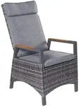 LC Garden Keramo Positionsstuhl Aluminium/Polyrattan inkl. Kissen - Anthrazit