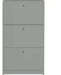 M&auml;usbacher Flap Schuhschrank mit 3 Klappen 60x104x16 cm - Pine green matt lack