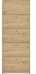 M&auml;usbacher Flap Schuhschrank mit 5 Klappen 60x168x16 cm - Asteiche