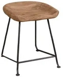 SIT M&ouml;bel NATURAL EDGE Hocker Metall/Akazie natur und schwarz - Schwarz