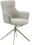MCA PELION 4 Fu&szlig; Stuhl mit Armlehnen Edelstahl/Stoffbezug 360&deg; drehbar - Silber