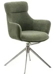 MCA PELION 4 Fu&szlig; Stuhl mit Armlehnen Edelstahl/Stoffbezug 360&deg; drehbar - Silber