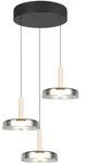 Trio Celeste Pendelleuchte LED Metall/Glas 3 Fassungen Dimmbar