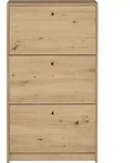 M&auml;usbacher Flap Schuhschrank mit 3 Klappen 60x104x16 cm - Asteiche