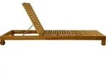 Jan Kurtz Korfu Sonnenbett mit Rollen Teak natur 200x65x18 cm - Natur