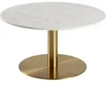 Actona Corby Couchtisch Stahl/Marmor &Oslash;80x45 cm - Messing