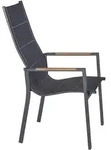 LC Garden Unicamo Hochlehner Aluminium/Textilene gepolstert mit Teak Armlehnen -