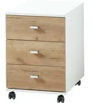 Germania Altino Rollcontainer Holzwerkstoff Wei&szlig;/Braun