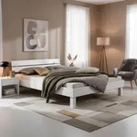 Hasena Trento 16 Prato Bettgestell Massivholzbett - Weiss deckend