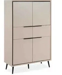 Finori Arona 53A Highboard 90x140x38 cm Sand/Schwarz - Schwarz