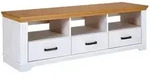 Inter Link Maluno Tv-Board Massivholz Kiefer Wei&szlig;/Oak Colori