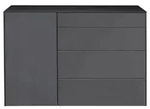 M&auml;usbacher Imola Kommode Holzwerkstoff/Glas 131x89x42 cm - Anthrazit matt lack