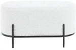 SalesFever Polsterhocker Boucl&eacute; Stoff mit schwarzen Metallgestell - Schwarz