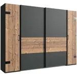 Wimex Stockholm Schwebet&uuml;renschrank Graphit/Silver Fir 270 cm - Schwarz