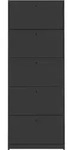 M&auml;usbacher Flap Schuhschrank mit 5 Klappen 60x168x16 cm - Anthrazit matt lack