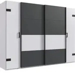 Wimex Stockholm Schwebet&uuml;renschrank Graphit/Wei&szlig; - Wei&szlig;/Graphit