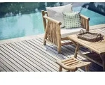 Jan Kurtz Fred Sessel Teak inkl. Kissen Natur/Wei&szlig; - Natur