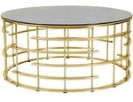 SalesFever Couchtisch mit Design-Gestell in Stainless Steel &Oslash; 90 cm - gold