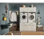 Bega BBK Laundrezzy Badezimmerm&ouml;bel Set f&uuml;r Waschmaschine in wei&szlig;