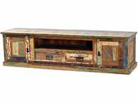 SIT Möbel RIVERBOAT Lowboard Altholz mit starken Gebrauchsspuren lackiert bunt
