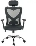 SalesFever B&uuml;rostuhl schwarz mit Kopfst&uuml;tzen aus Mesh - Schwarz