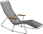 HOUE CLICK Sunrocker Liegestuhl Bambusarmlehnen Stahlgestell - Grau